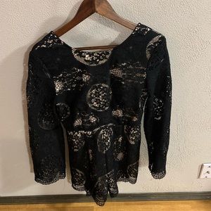 Black lace romper
